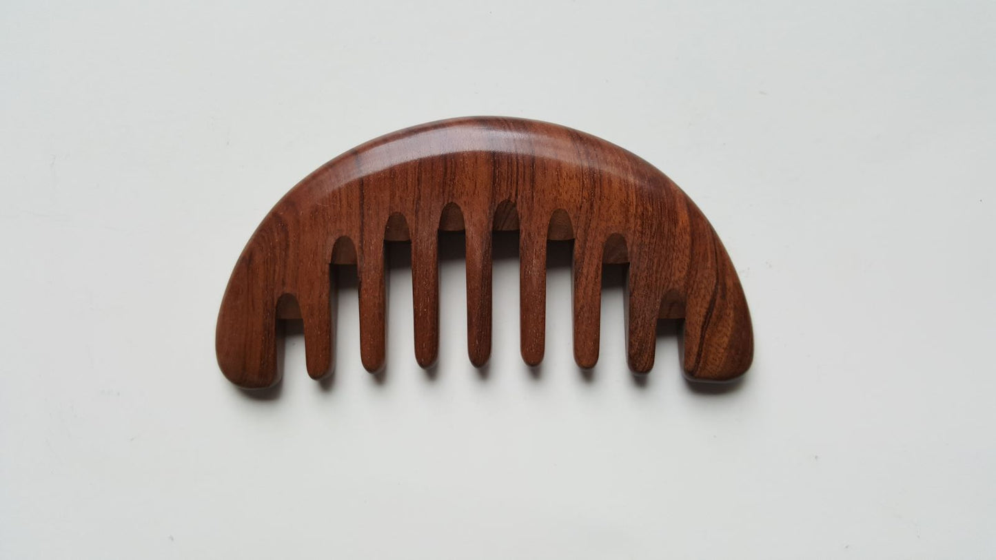 African Mopane half moon comb with drawstring gift bag, birthday, Mother's Day, anniversary, and Christmas gift for her | Arakicrafts
