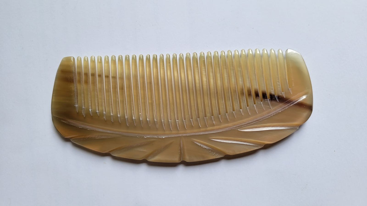 Yak horn fine tooth comb with drawstring gift bag, biodegradable natural horn, birthday, Mother's Day, and Christmas gift for her | Arakicrafts