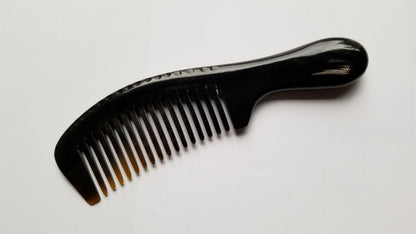 Hand carved horn comb — special gift for him, black buffalo horn comb, anti-static  wide teeth