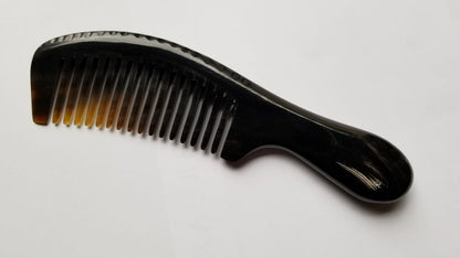 Black buffalo horn comb with handle gift ready — arrives in drawstring gift bag, unique anniversary gift