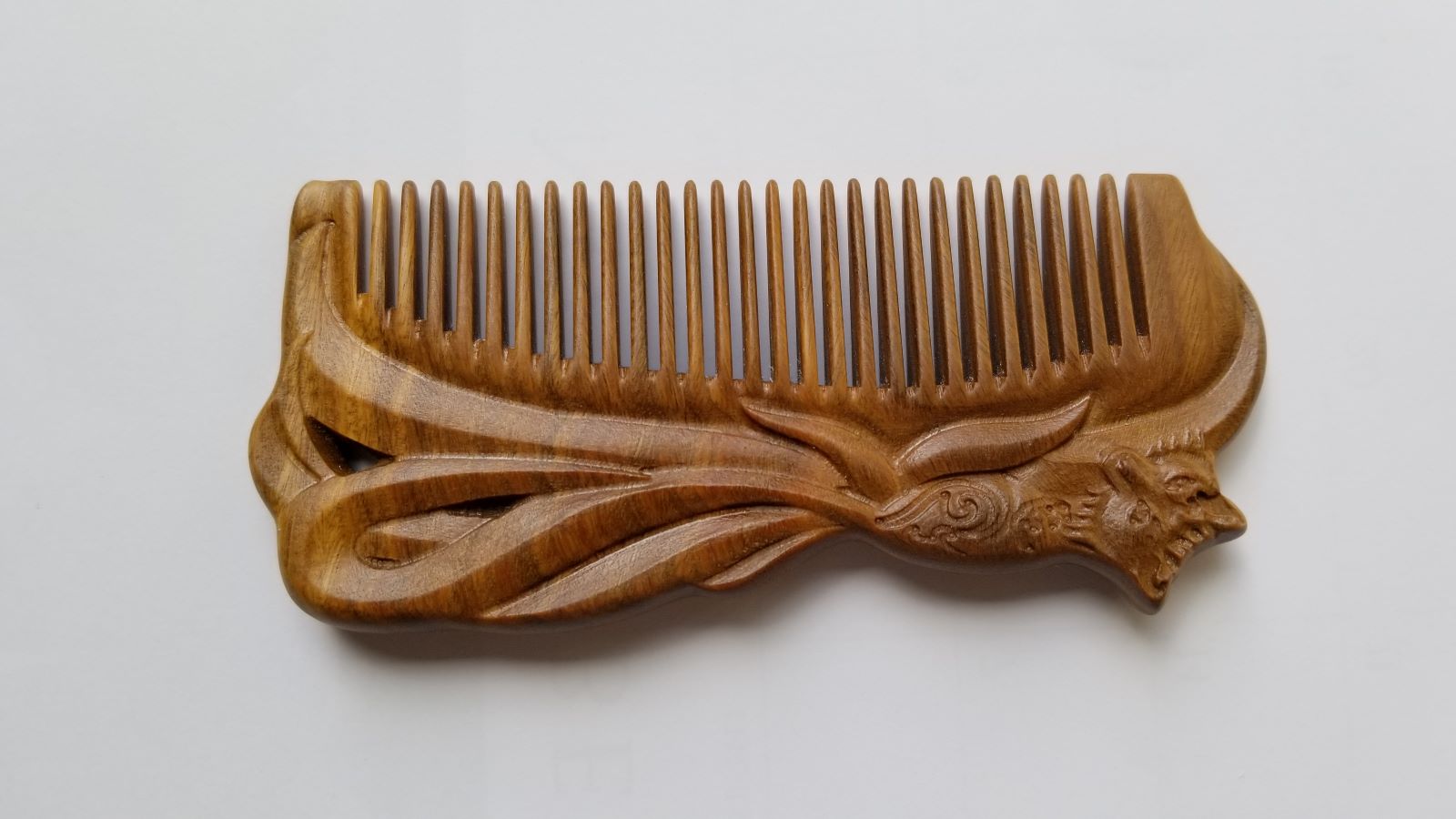 A beautiful hand carved Fox Design historical Style Wood Comb, Unique Gift for Her at Arakicrafts!