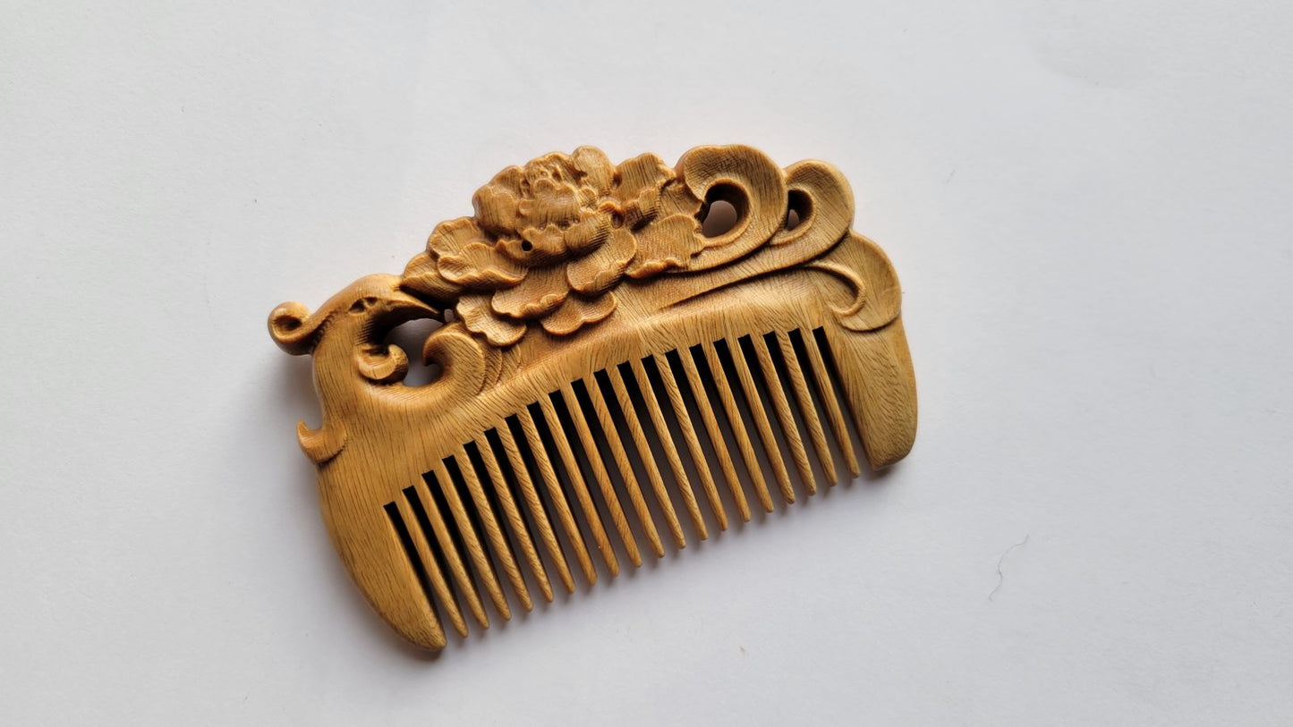 Mini Phoenix Hand Carved Comb