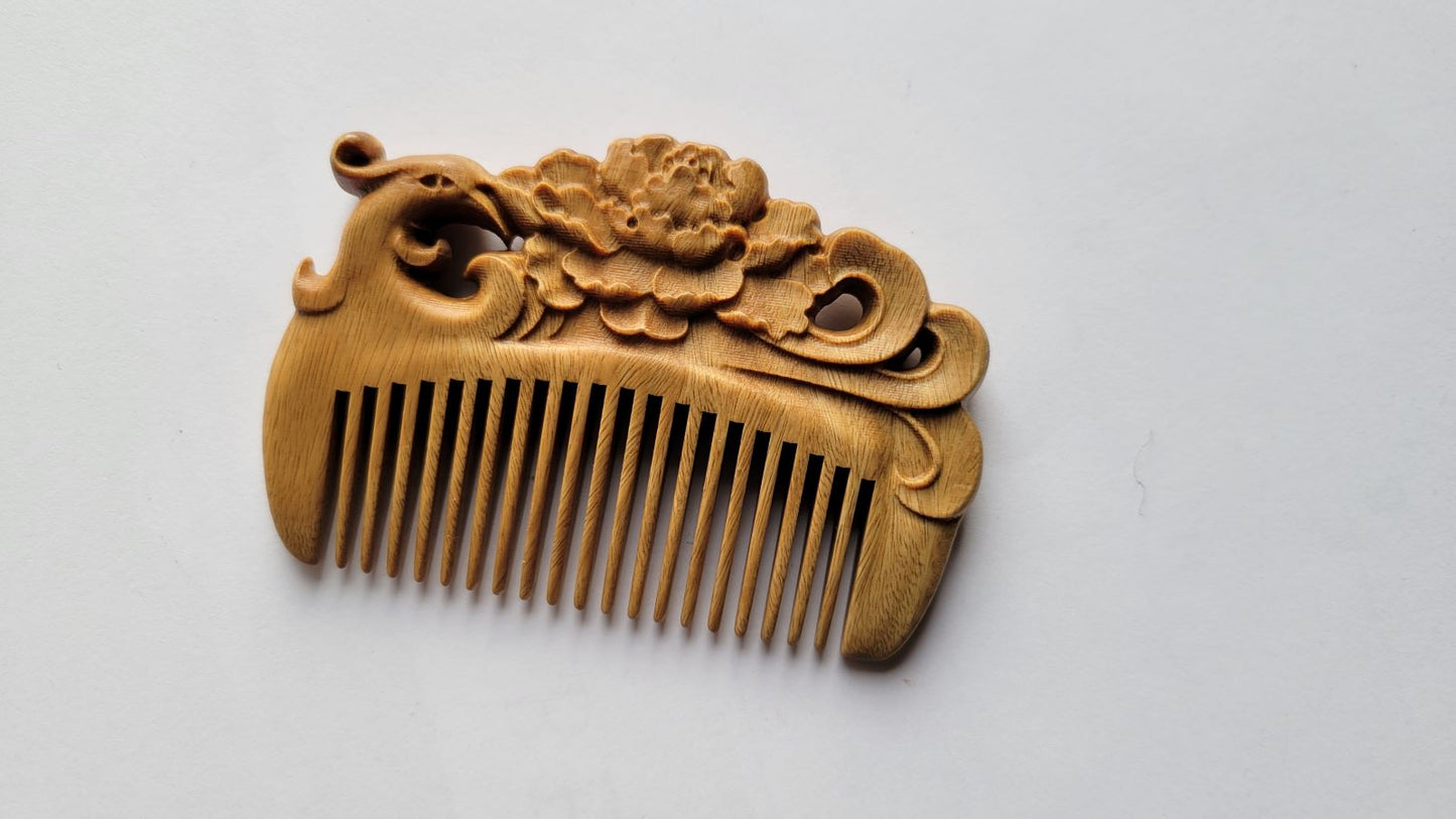 Mini Phoenix Hand Carved Comb