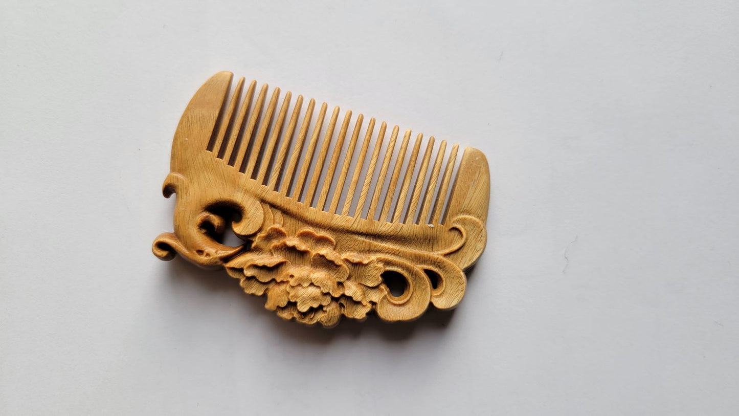 Mini Phoenix Hand Carved Comb