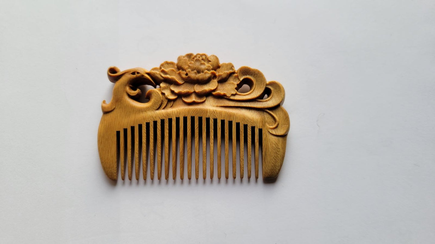 Mini Phoenix Hand Carved Comb