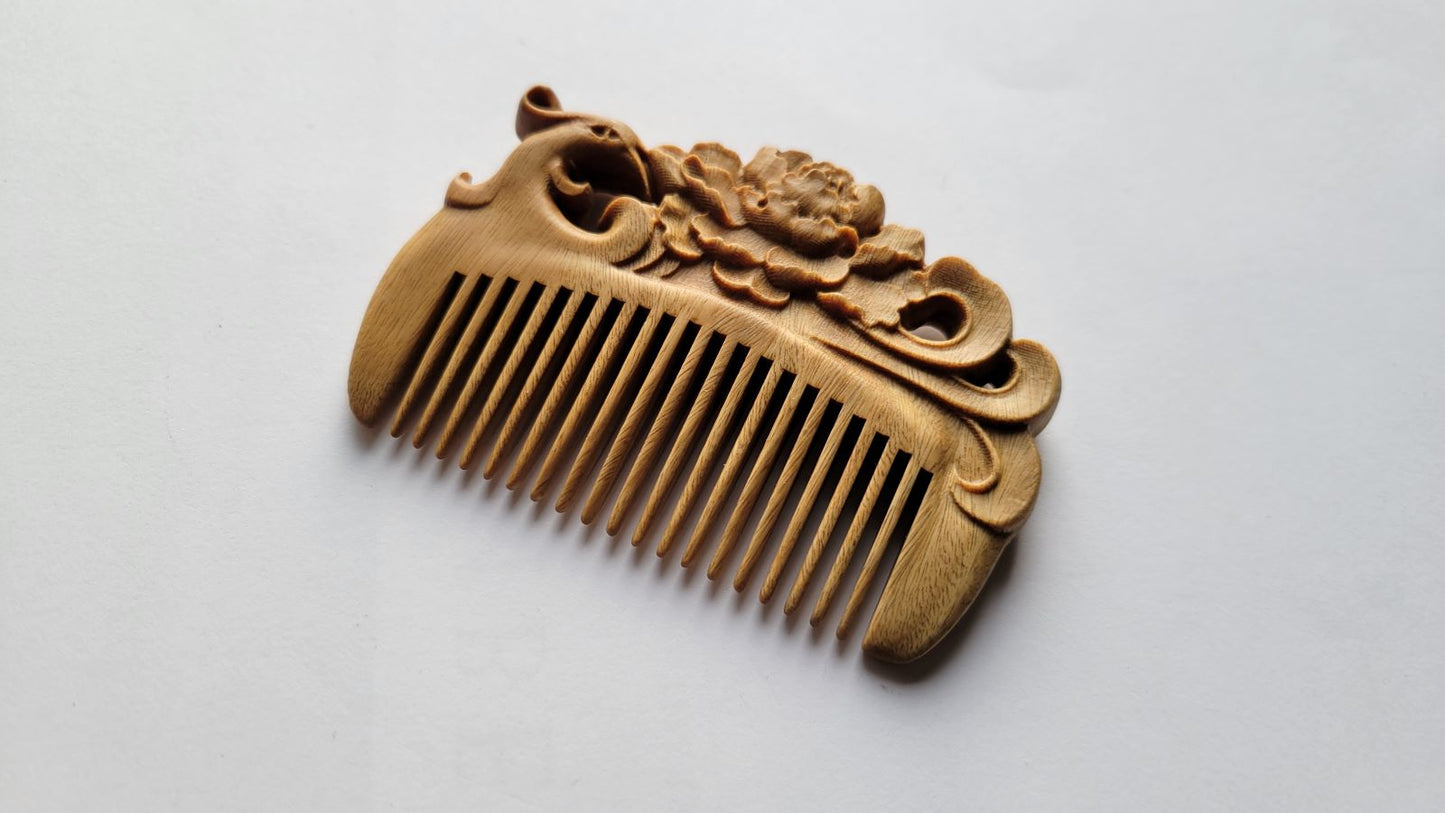 Mini Phoenix Hand Carved Comb