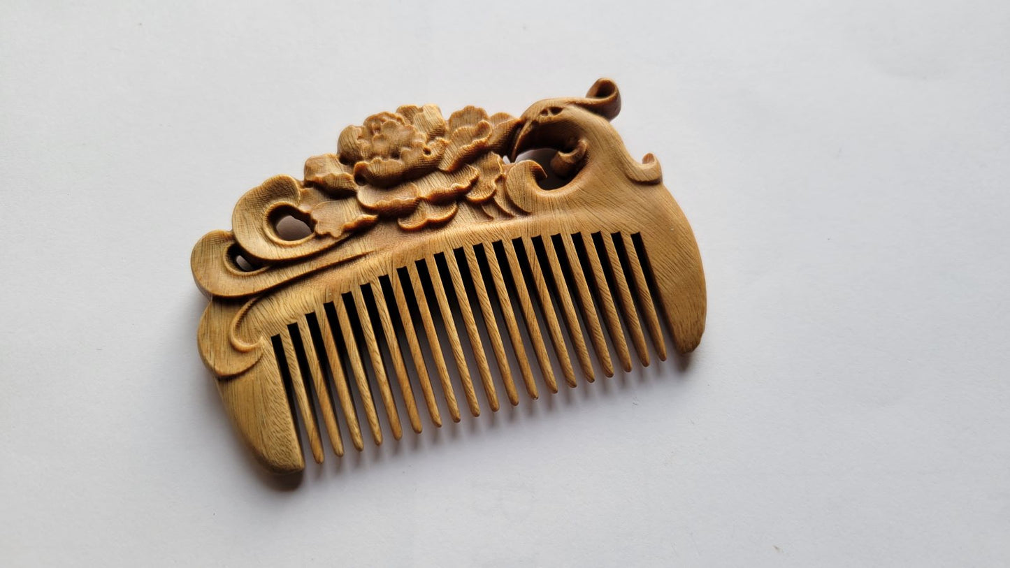 Mini Phoenix Hand Carved Comb
