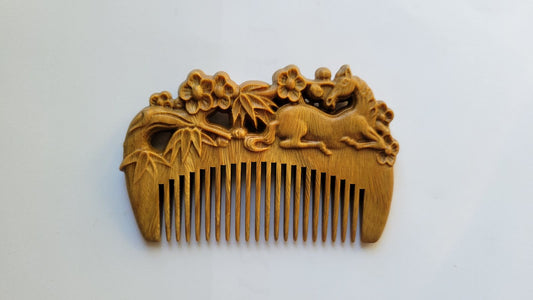 Mini Horse Design Hand Carved Comb