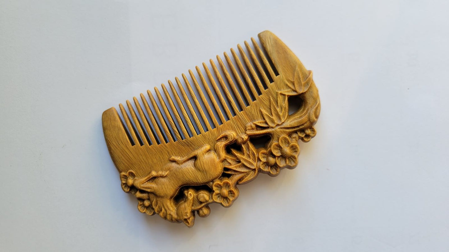 Mini horse design pocket comb gift ready — arrives in drawstring gift bag, unique anniversary gift