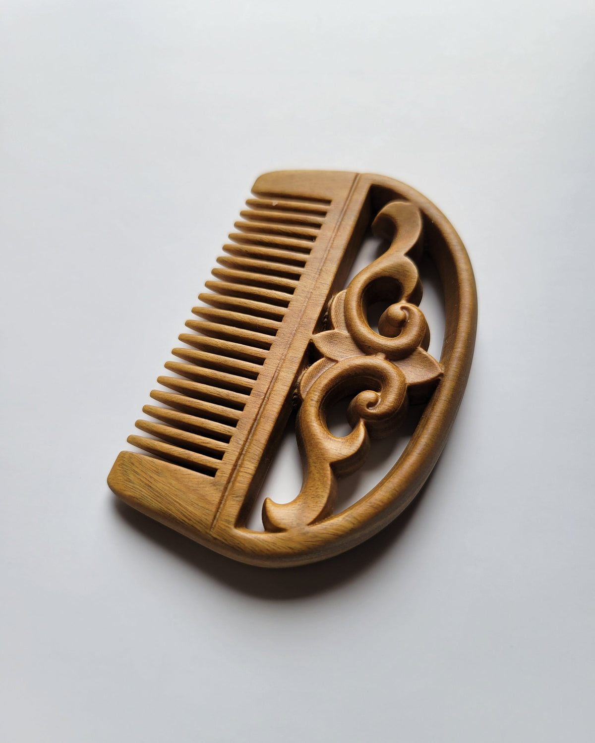 Green Sandalwood cloud comb with drawstring gift bag — biodegradable, compostable, birthday anniversary Christmas stocking stuffer gift
