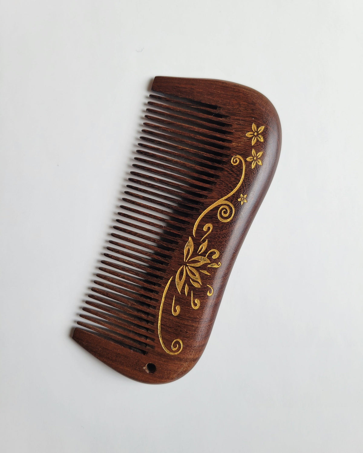 Aiko Lotus Wood Comb with drawstring gift bag — handcrafted wood comb gift set for Mother's Day
