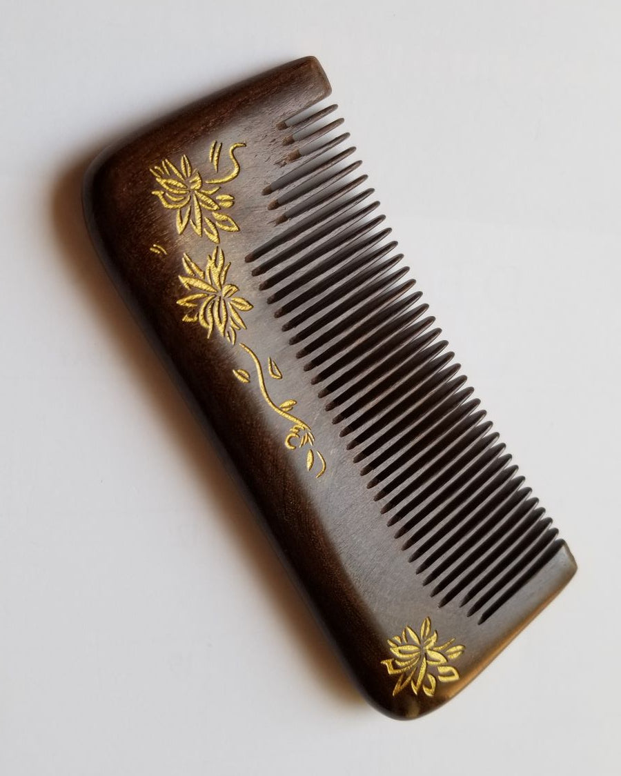 Chrysanthemum Wood Comb
