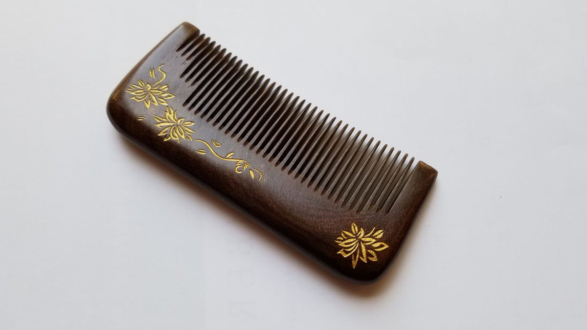 Chrysanthemum Wood Comb