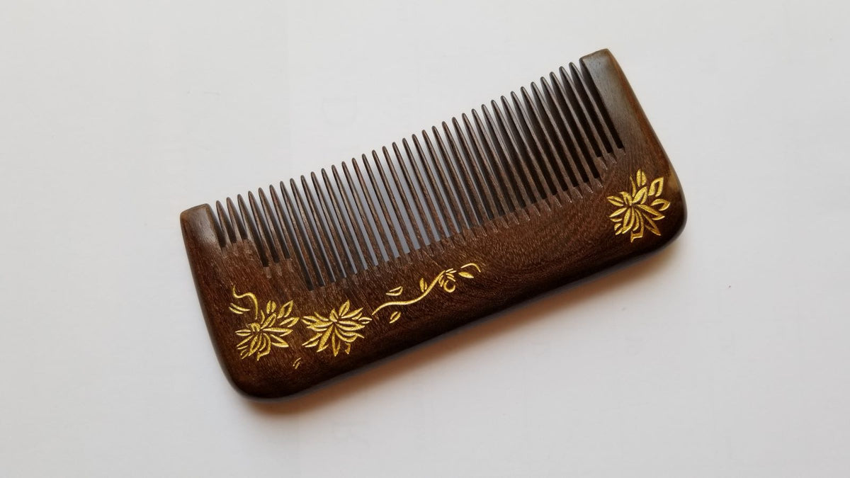 Chrysanthemum Wood Comb