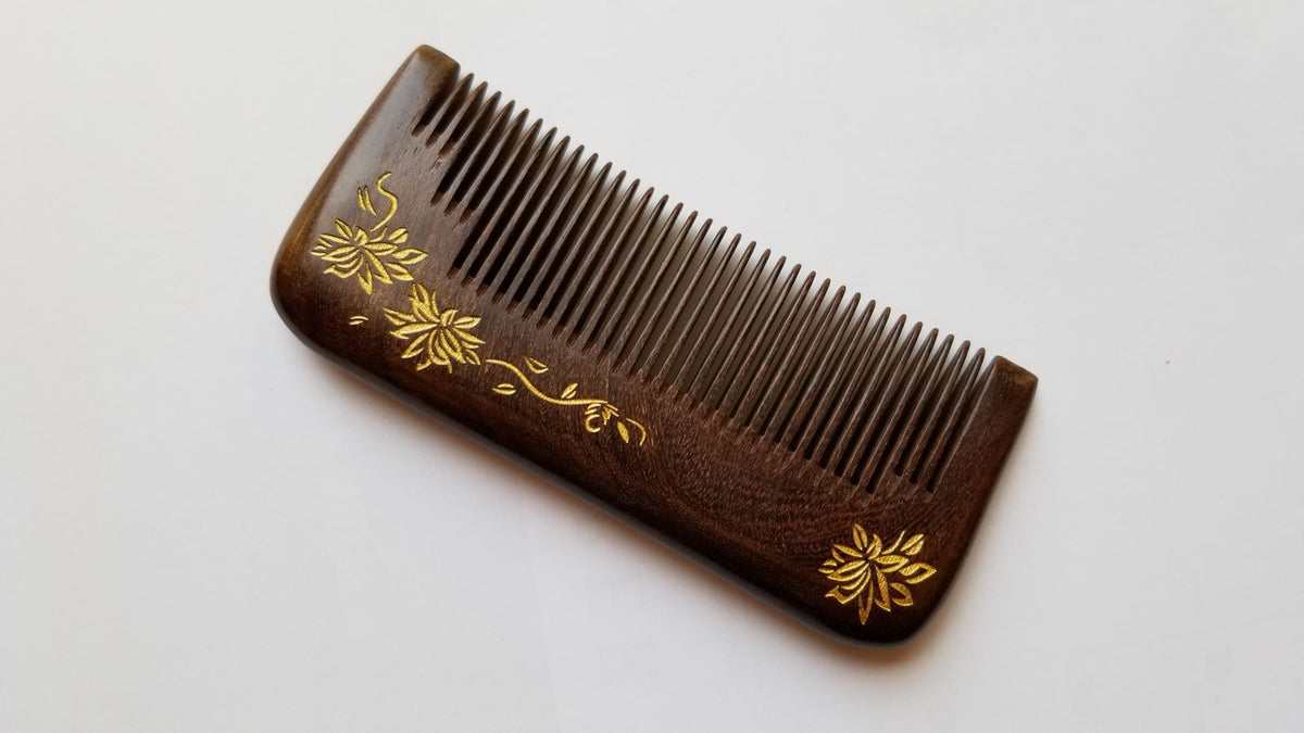 Chrysanthemum Wood Comb