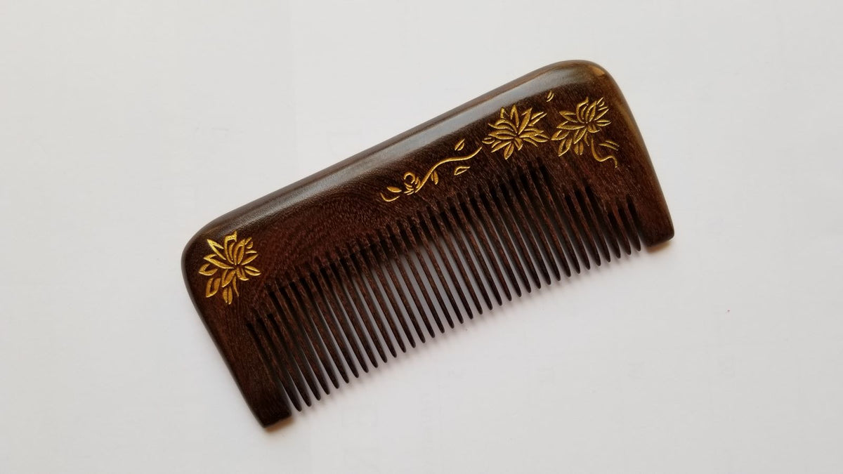 Chrysanthemum Wood Comb