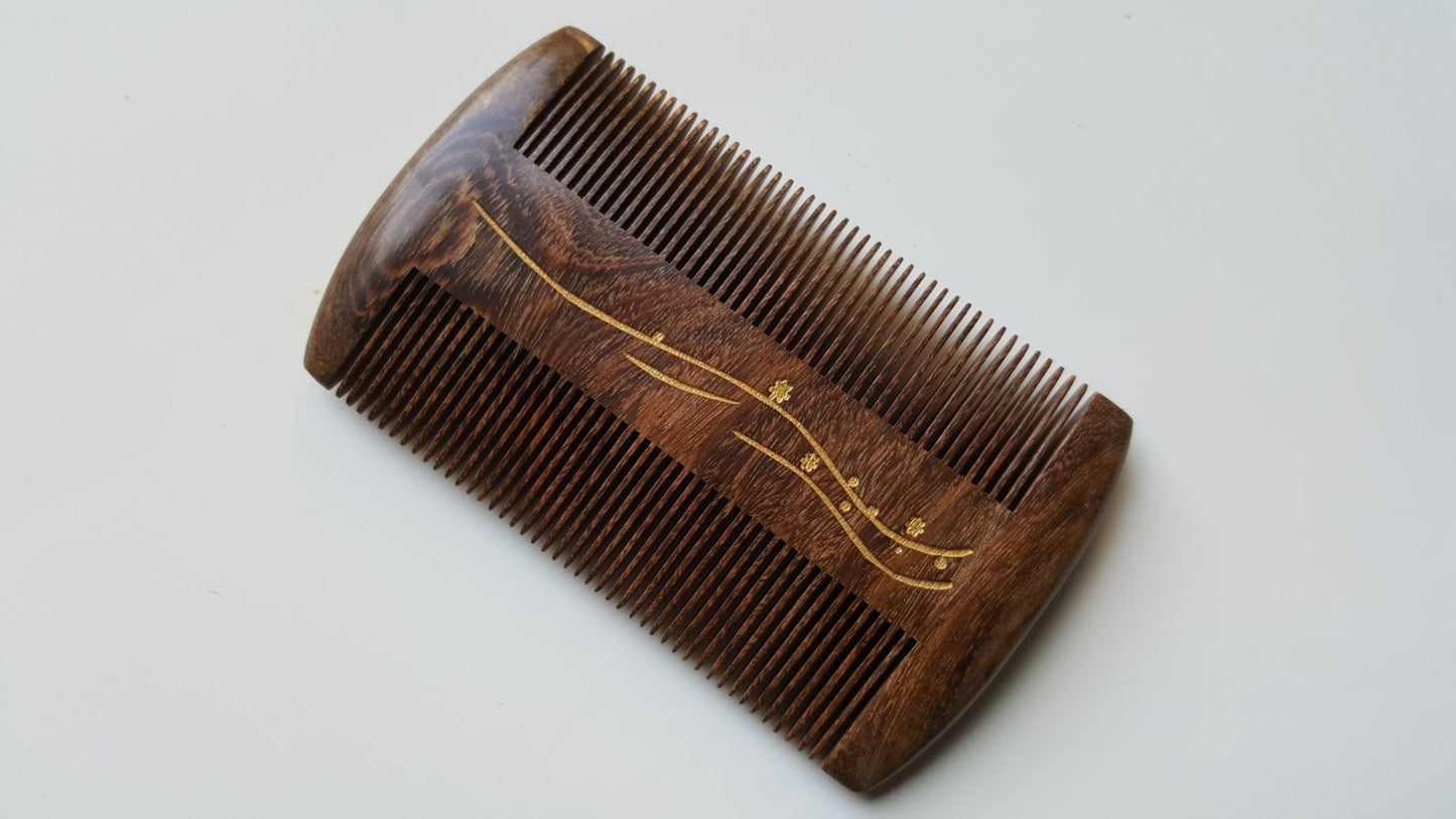 Seaweed Wood Beard Comb