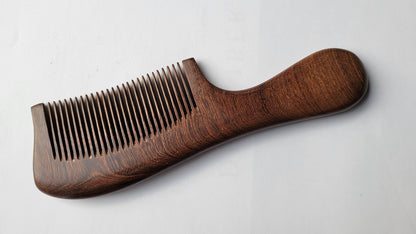 Ornate wood comb gift for Mother's Day, birthday, or Spring celebration — swallow and floral design by Arakicrafts
