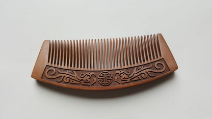 Dragon Peach Wood Comb