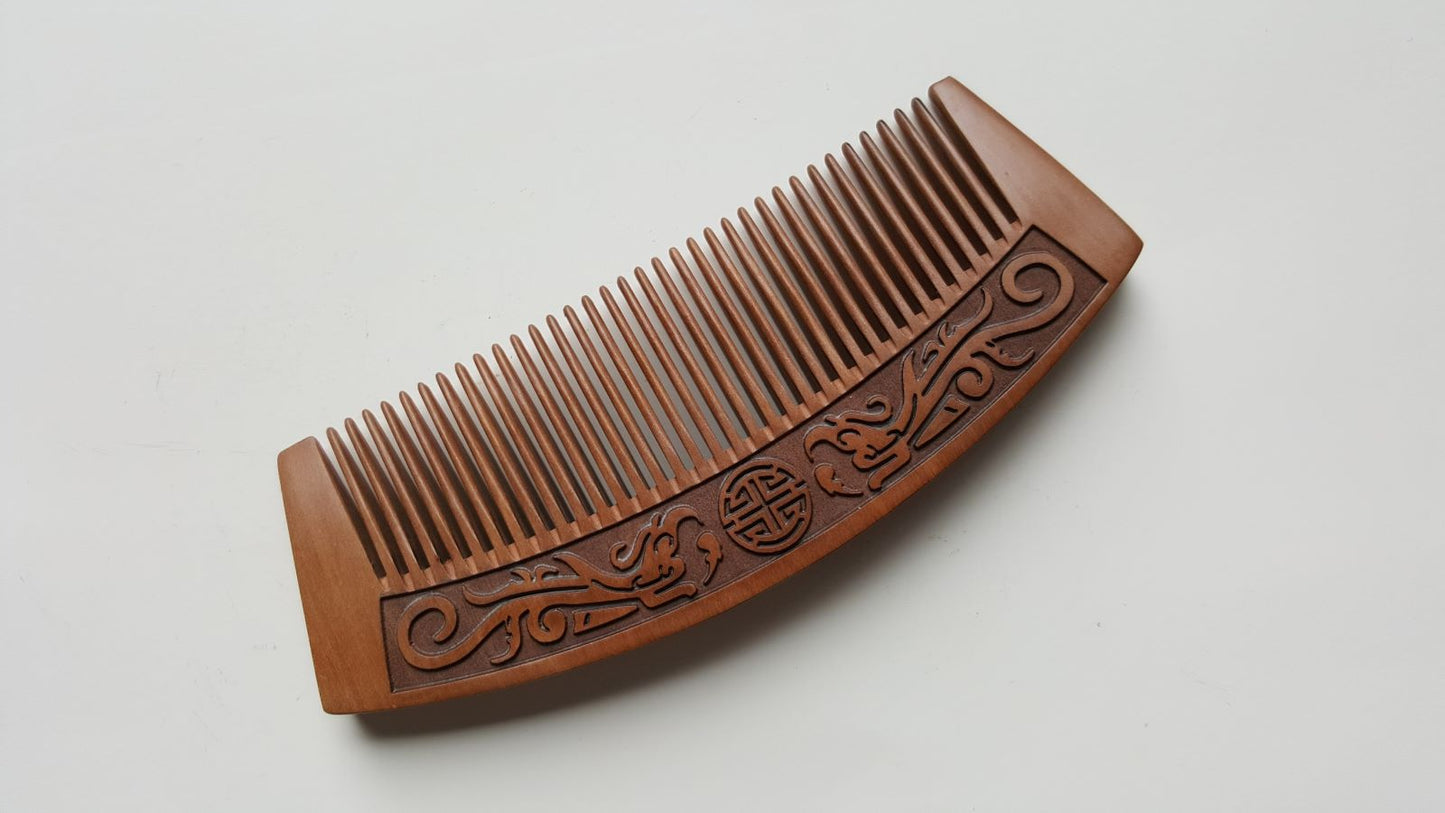 Dragon Peach Wood Comb