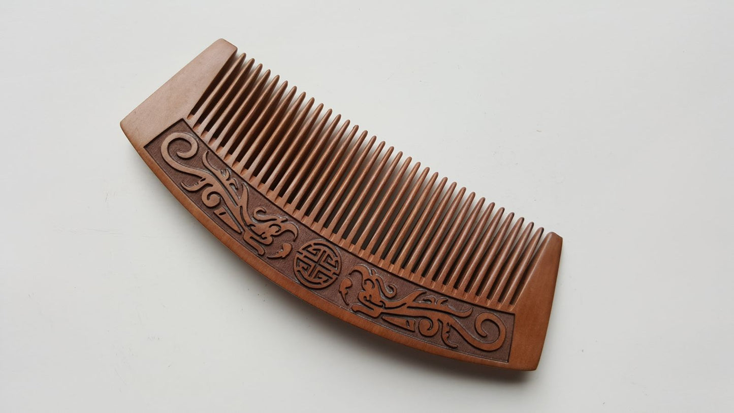 Dragon Peach Wood Comb