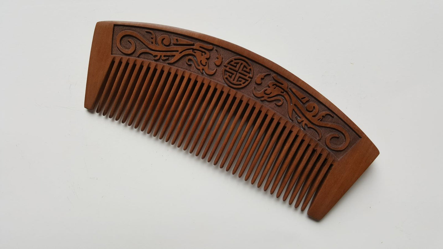 Dragon Peach Wood Comb