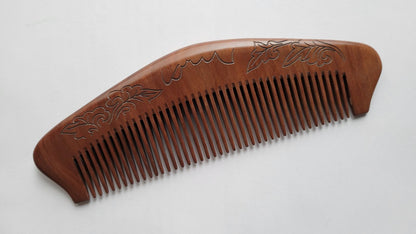 Banana Leaf Peach Wood Comb