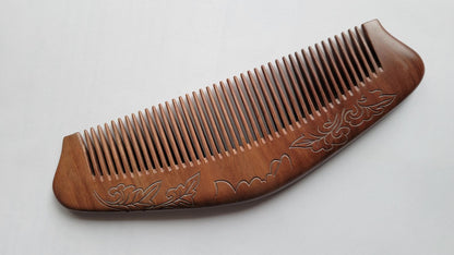 Banana Leaf Peach Wood Comb
