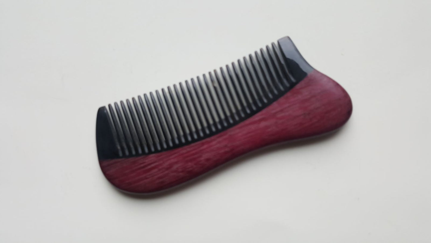 Purple Heart Wood Horn Pocket Comb