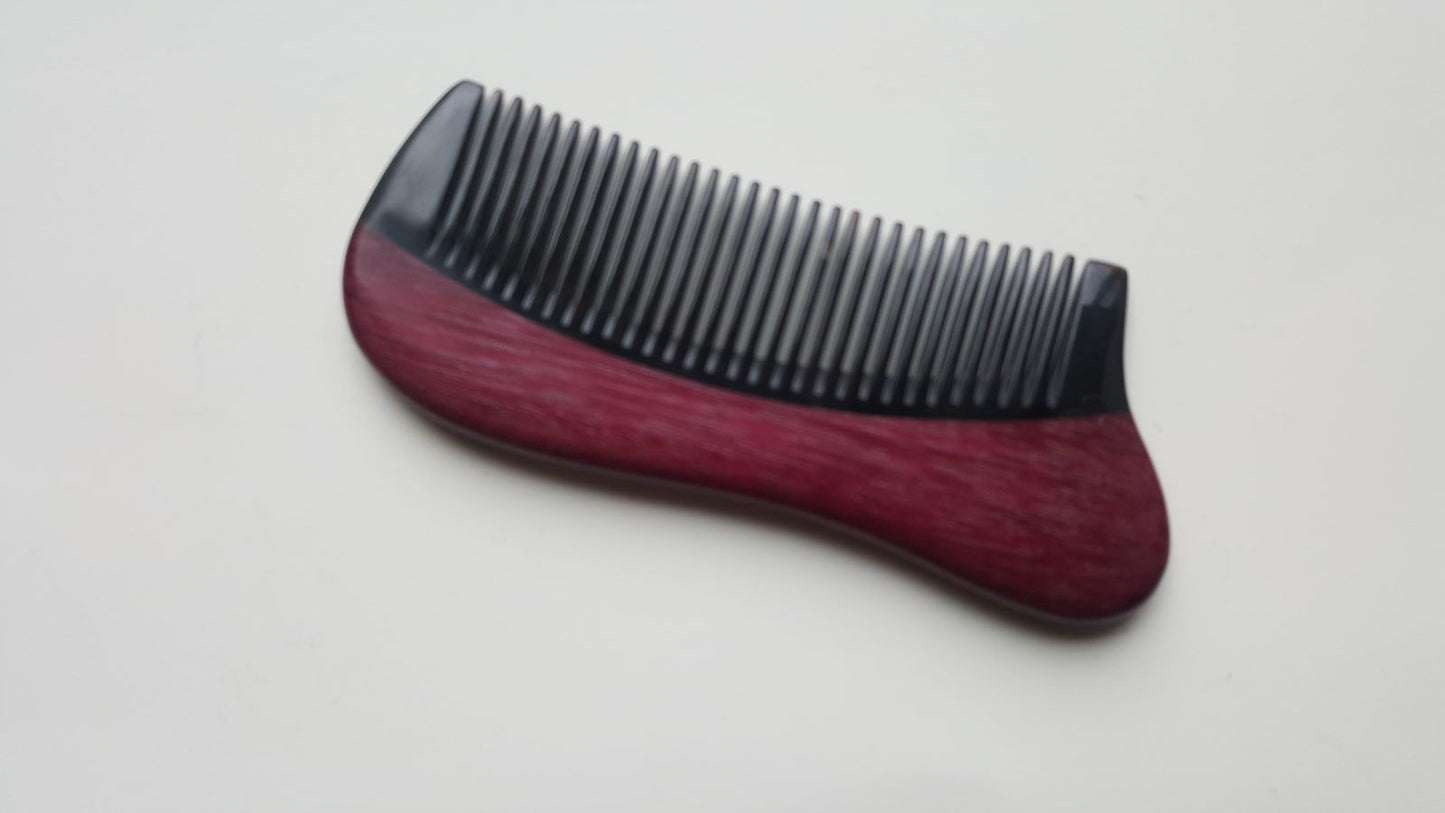 Purple Heart Wood Horn Pocket Comb
