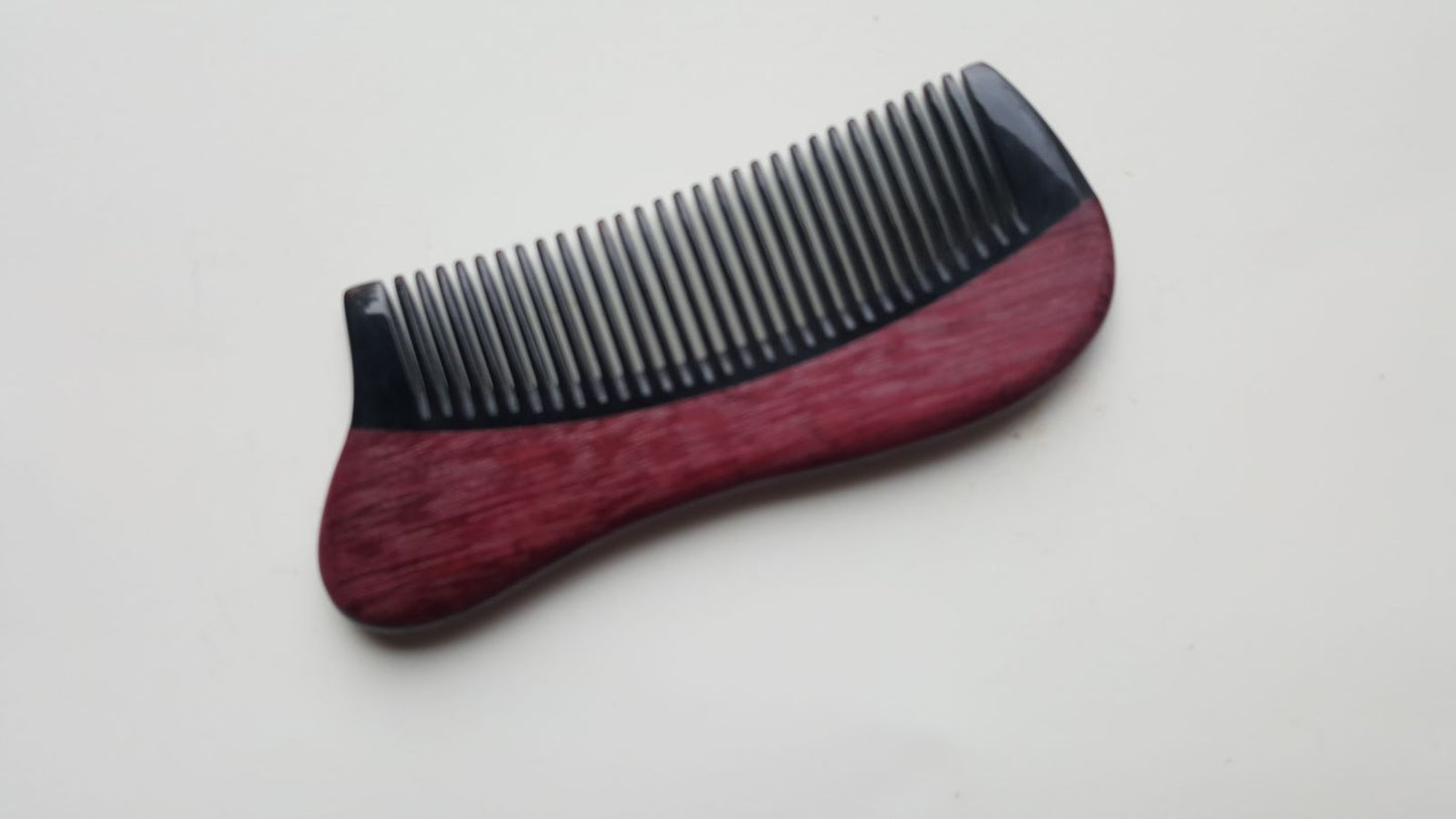 Purple Heart Wood Horn Pocket Comb