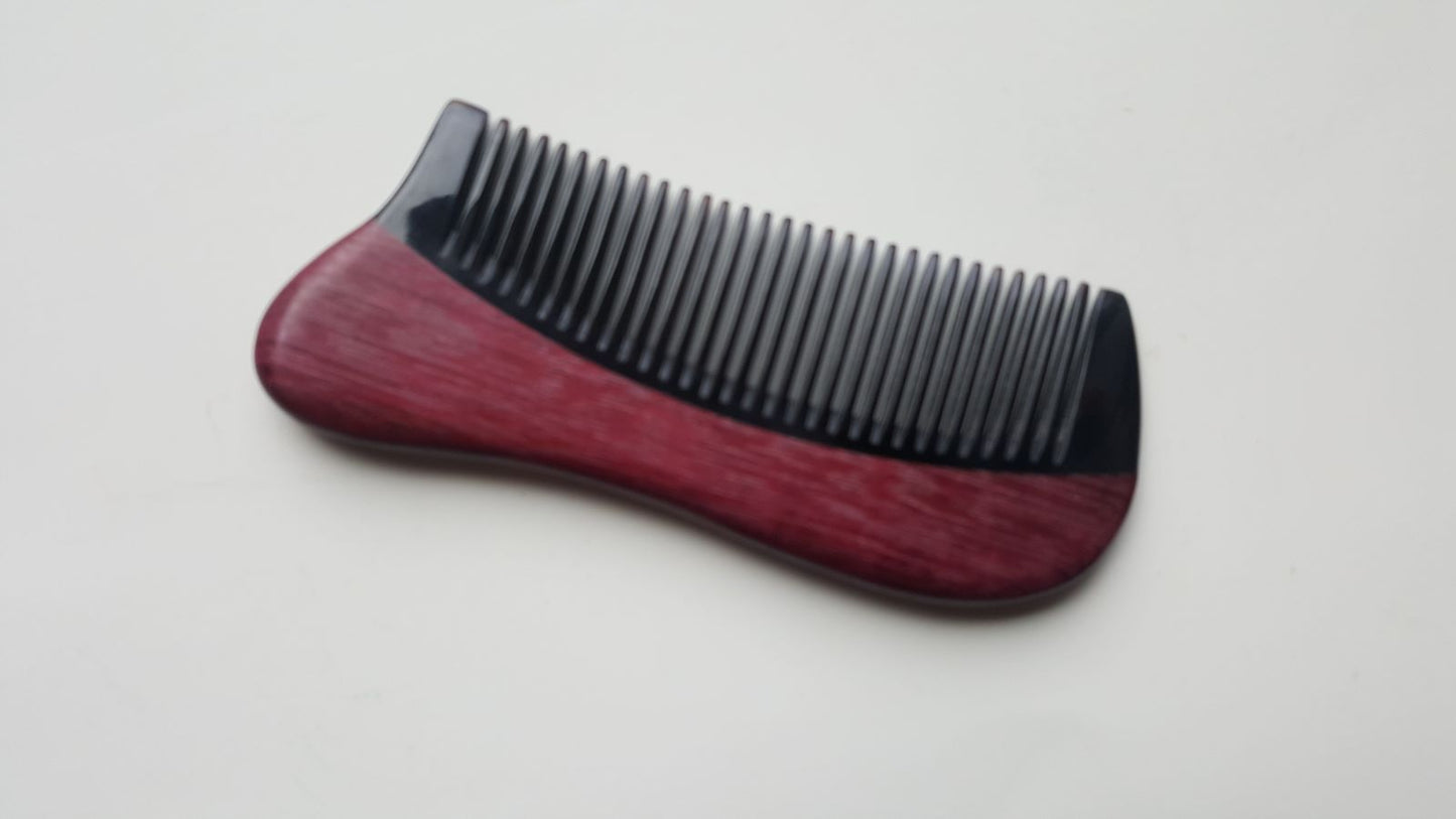 Purple Heart Wood Horn Pocket Comb