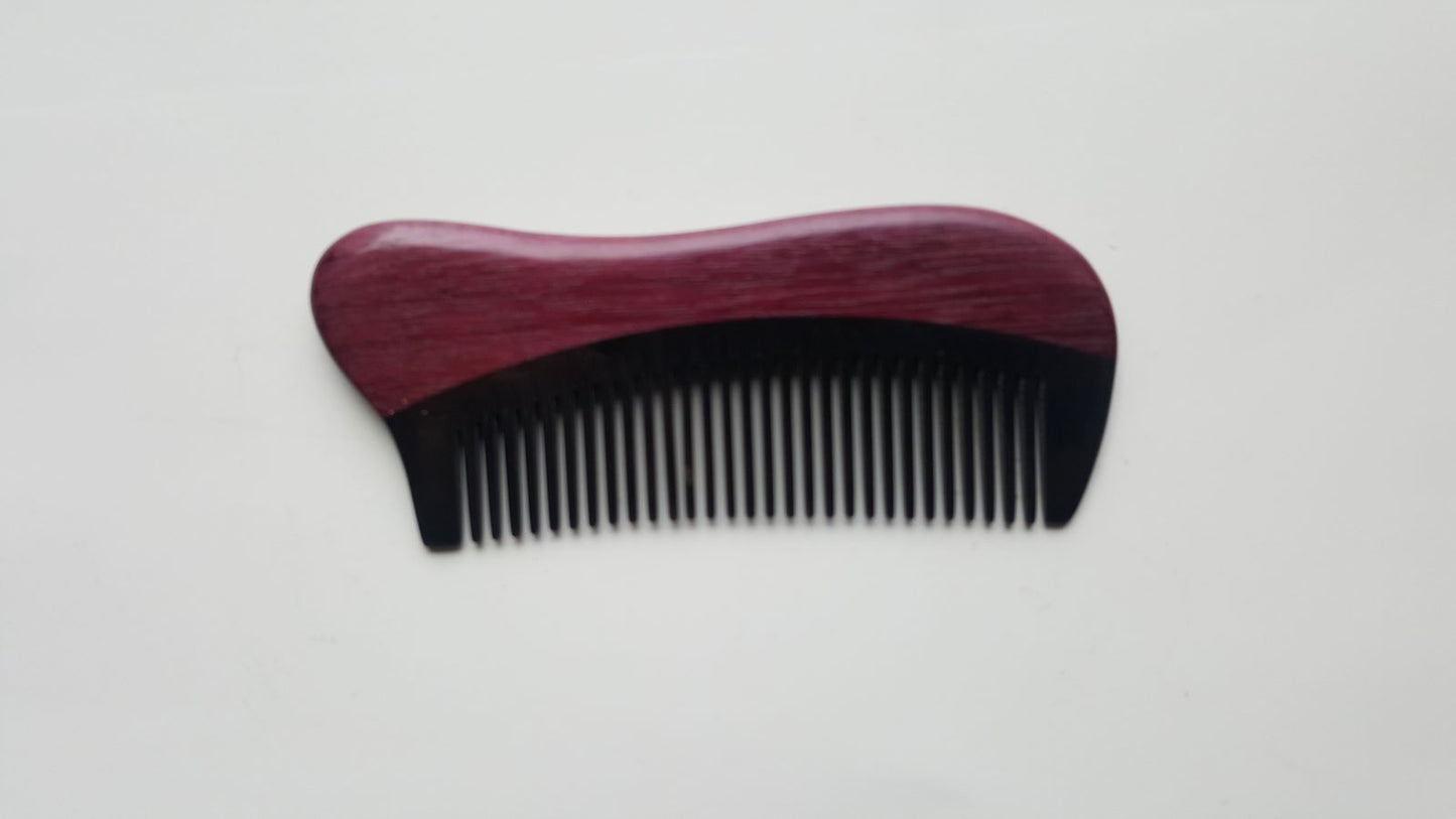 Purple Heart Wood Horn Pocket Comb