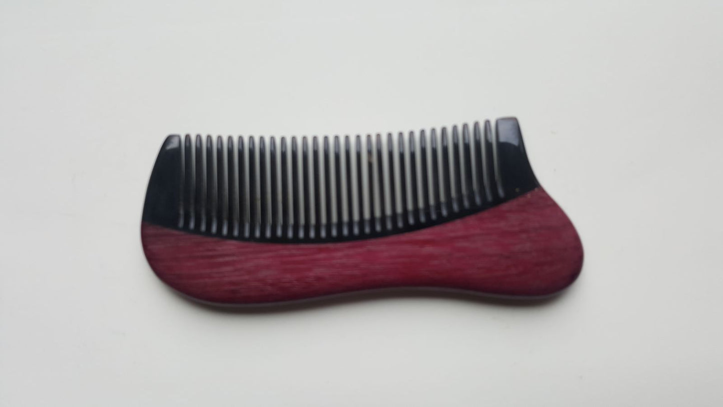 Purple Heart Wood Horn Pocket Comb