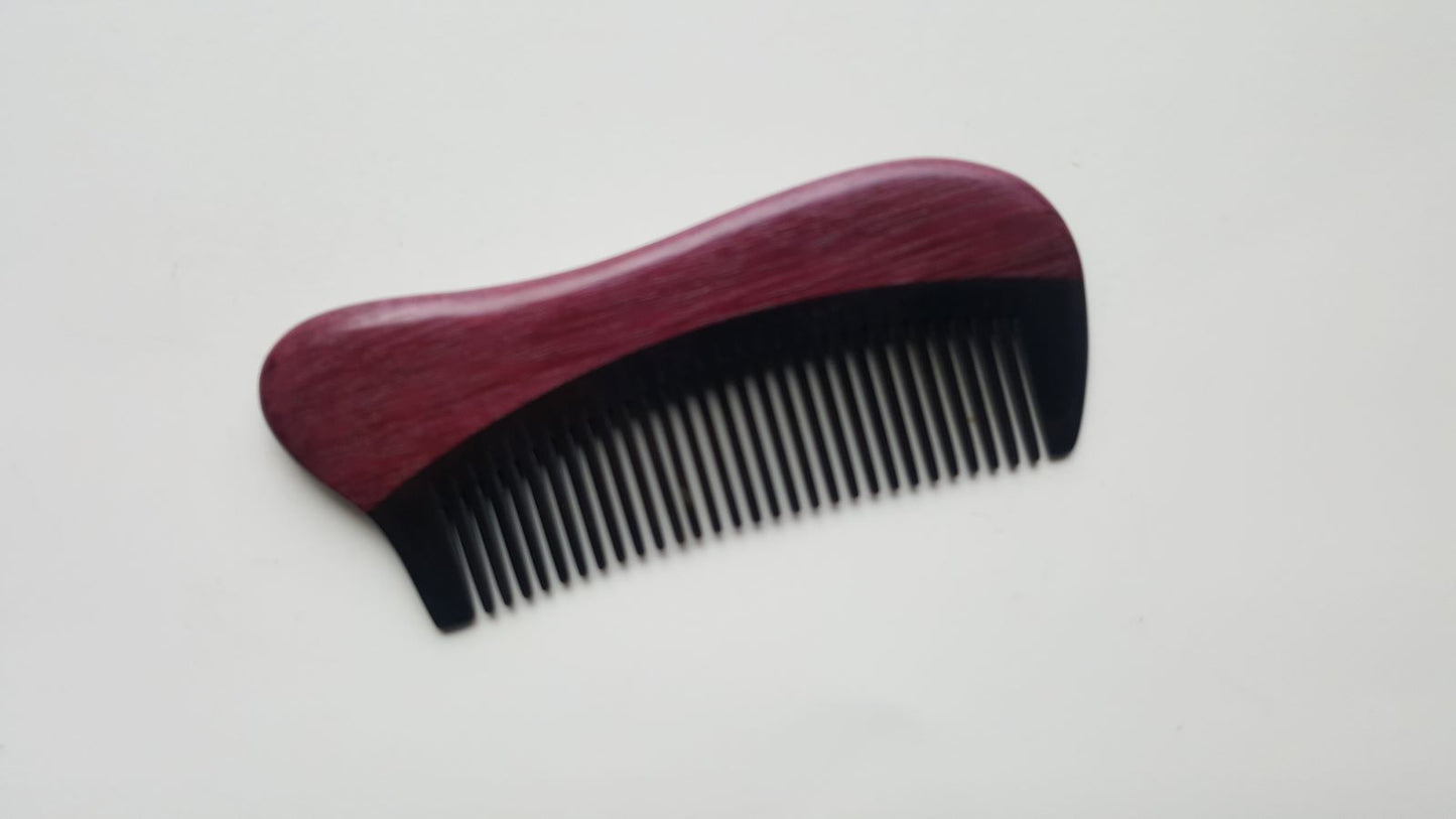 Purple Heart Wood Horn Pocket Comb