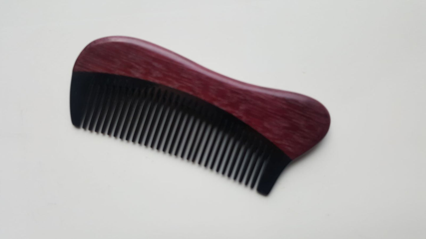Purple Heart Wood Horn Pocket Comb