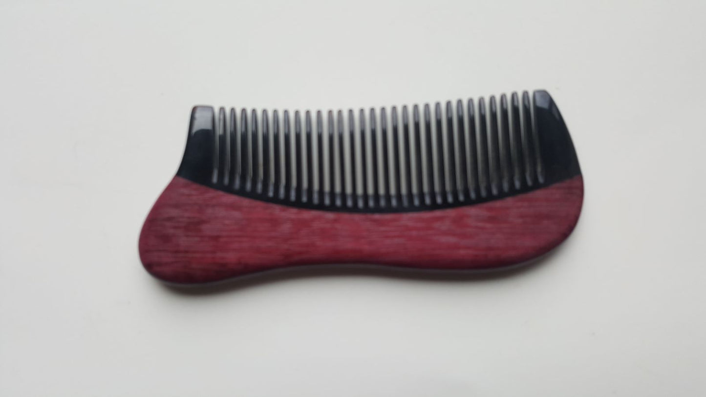 Purple Heart Wood Horn Pocket Comb