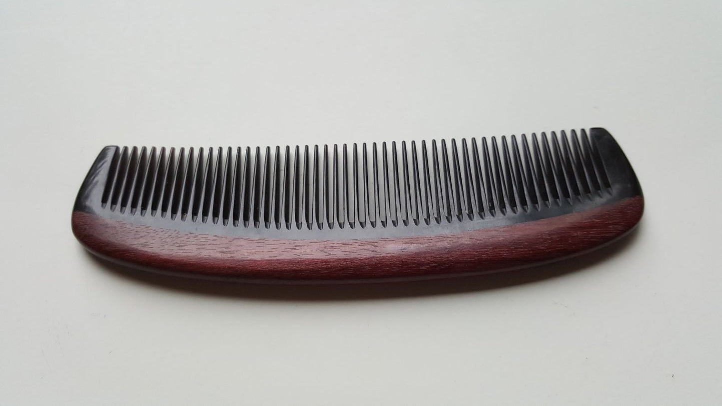 Beard Comb -Purple Heart · Buffalo Horn