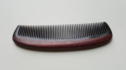 Anti-static natural horn beard comb for men, a self care gift.  flat lay overhead view — Arakicrafts