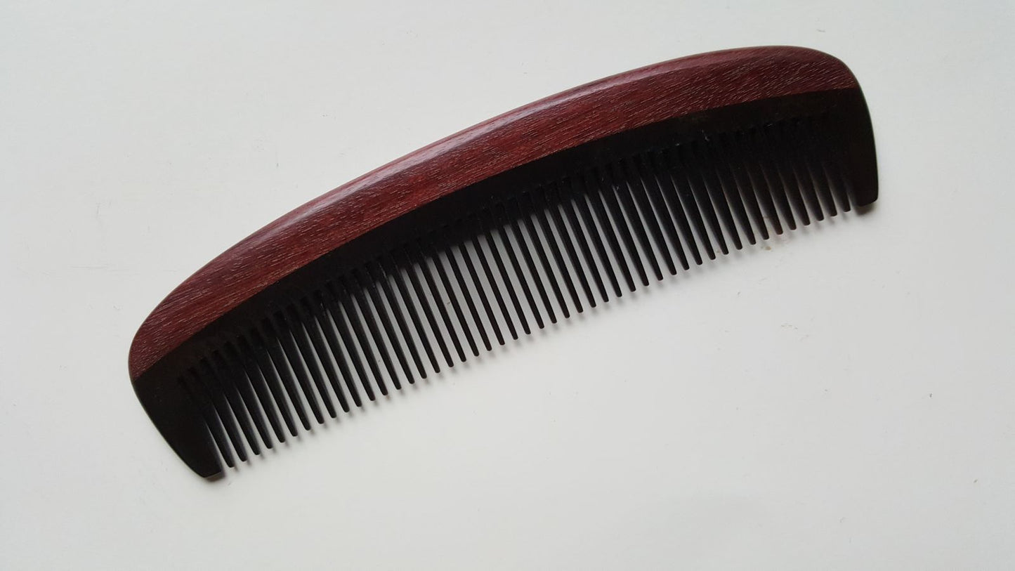 Beard Comb -Purple Heart · Buffalo Horn
