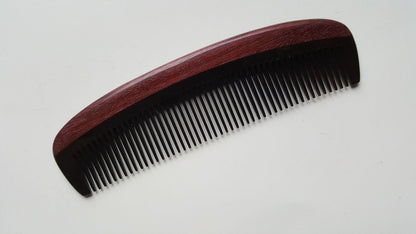 Purple Heart and buffalo horn beard comb, comes with drawstring gift bag — a refined anniversary gift for him — Arakicrafts