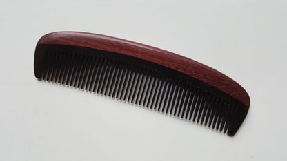 Handcrafted beard comb gift for Father's Day, birthday, or Chrismas gift — Purple Heart wood and buffalo horn — Arakicrafts