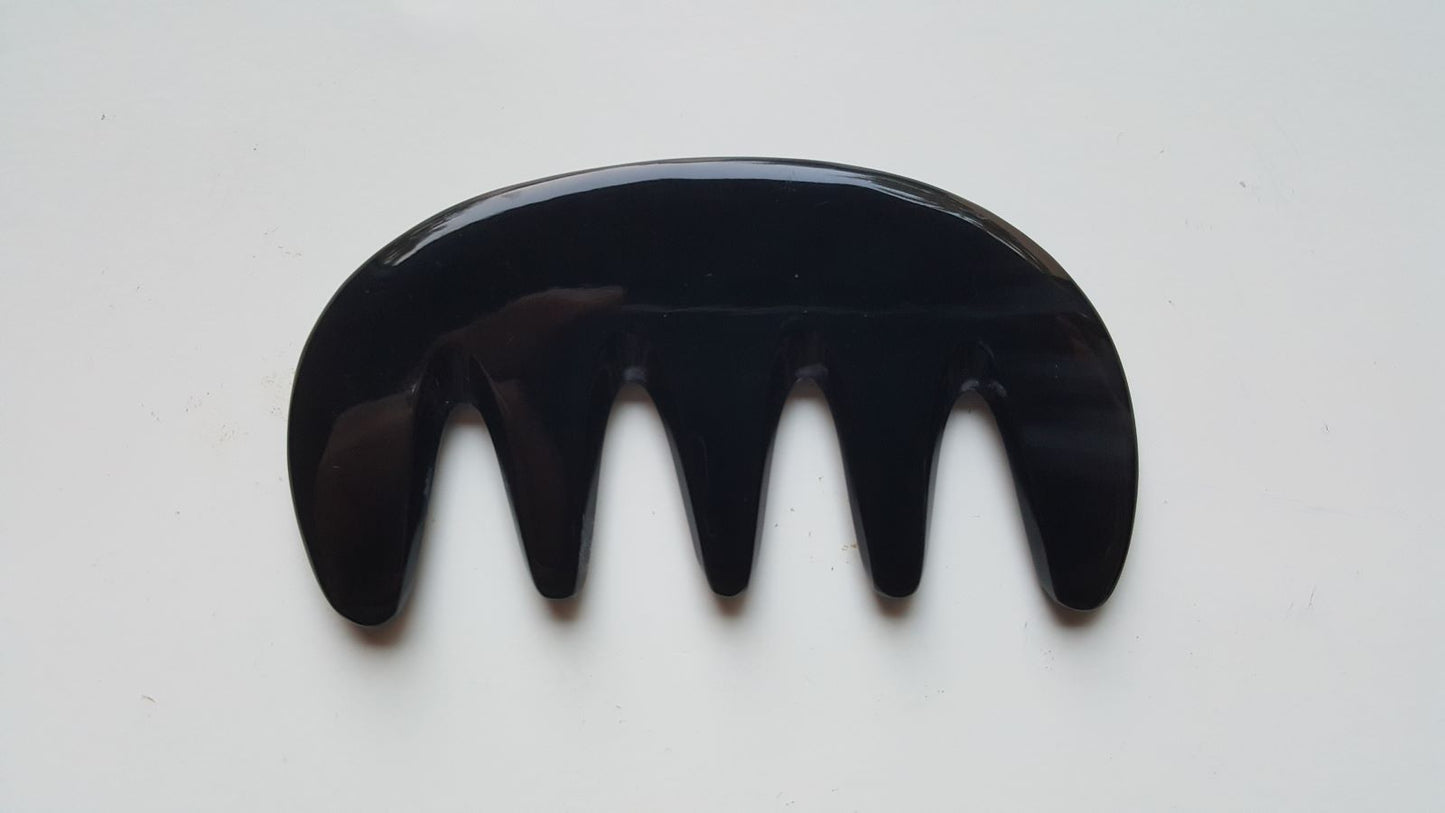 Black yak horn glider comb gift for him — biodegradable natural horn, a conscious alternative to plastic — Arakicrafts