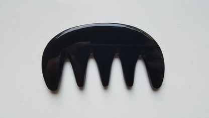Black yak horn glider comb gift for him — biodegradable natural horn, a conscious alternative to plastic — Arakicrafts