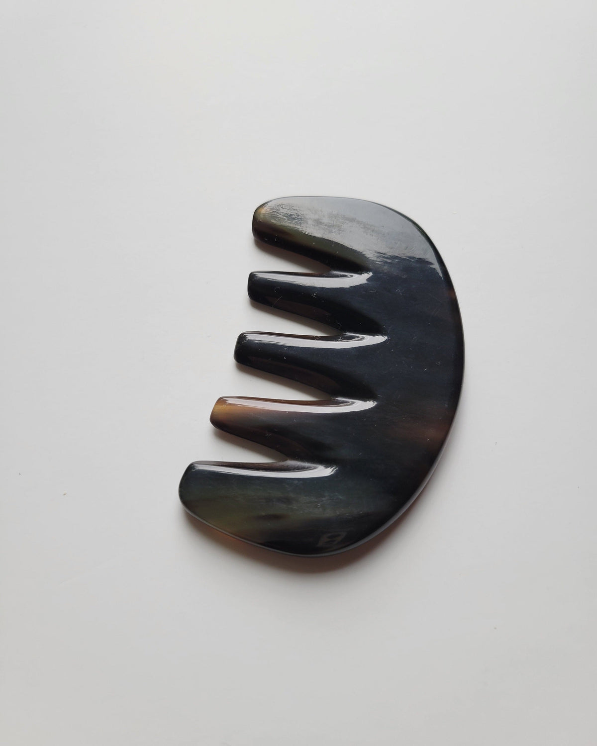 Dark yak horn glider comb for men — pocket-sized wide tooth comb, biodegradable natural horn gift for him — Arakicrafts