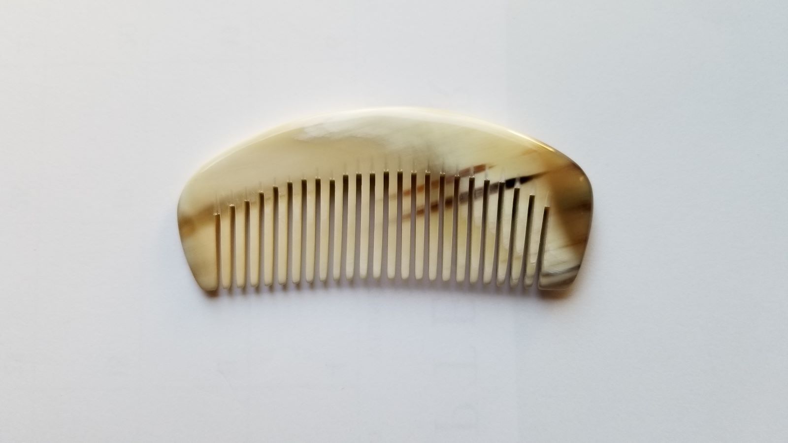 Petite yak horn comb with drawstring gift bag, biodegradable natural horn, birthday and self-care gift for her, fine tooth travel comb
