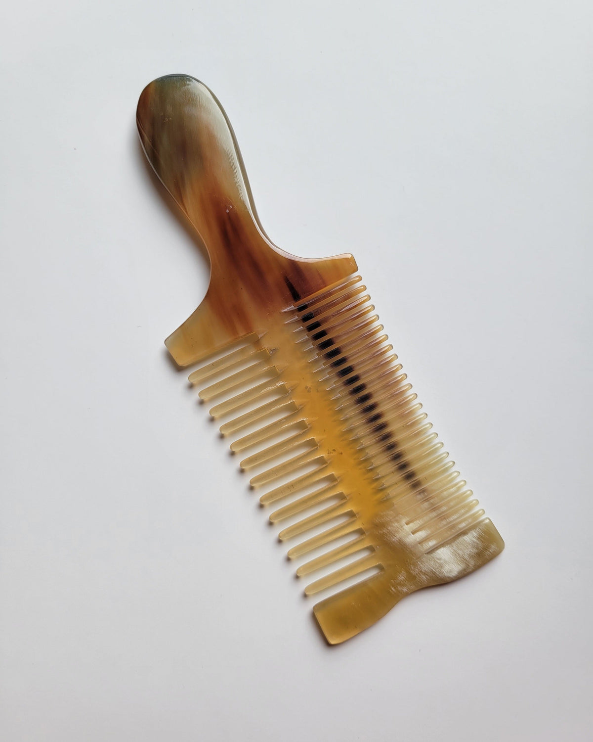 Anti-static Yak Horn beard comb for smoothing facial hair and fine hair with natural oils