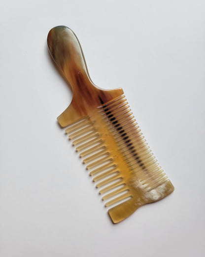 Anti-static Yak Horn beard comb for smoothing facial hair and fine hair with natural oils