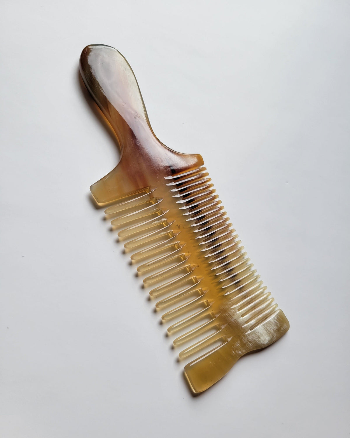 Standard-size gentleman’s grooming comb with dual tooth sides for beard care and everyday styling