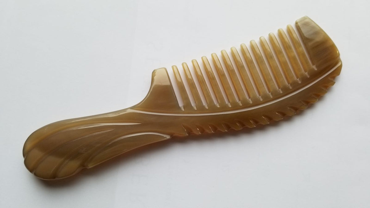 Anti-static yak horn comb for thick, curly, and long hair — natural keratin construction — Arakicrafts